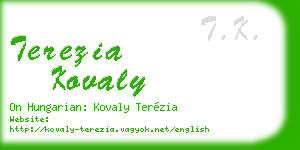 terezia kovaly business card